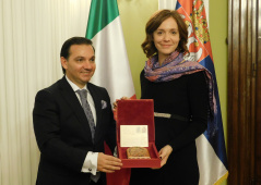 29 November 2018 National Assembly Deputy Speaker Prof. Dr Vladimir Marinkovic and the President of the Committee on Foreign and European Community Affairs of the Italian Chamber of Deputies Marta Grande